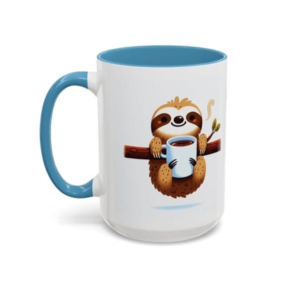 Smiling Sloth Drinking Coffee - Coffee and Tea Mug - Image 19