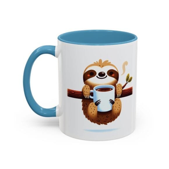 Smiling Sloth Drinking Coffee - Coffee and Tea Mug - Image 15