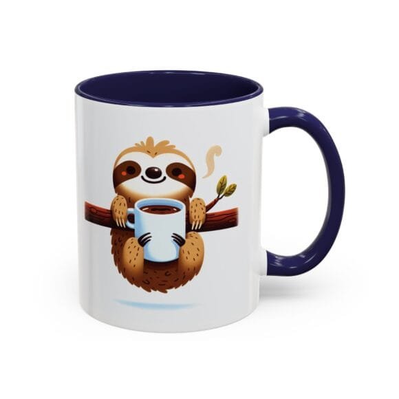 Smiling Sloth Drinking Coffee - Coffee and Tea Mug - Image 22