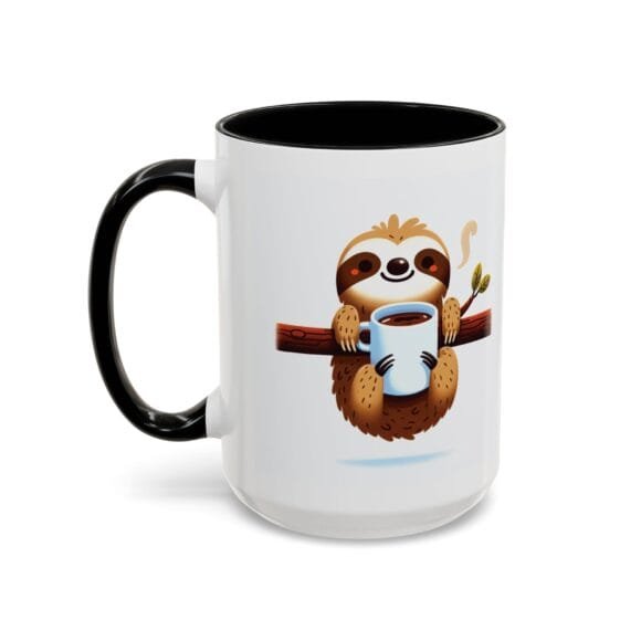 Smiling Sloth Drinking Coffee - Coffee and Tea Mug - Image 31