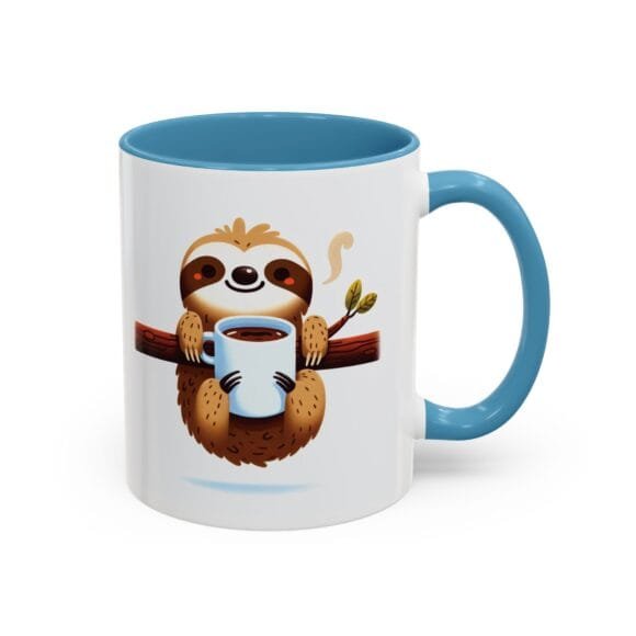 Smiling Sloth Drinking Coffee - Coffee and Tea Mug - Image 14