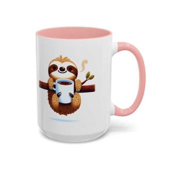 Smiling Sloth Drinking Coffee - Coffee and Tea Mug - Image 10