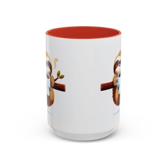 Smiling Sloth Drinking Coffee - Coffee and Tea Mug - Image 37