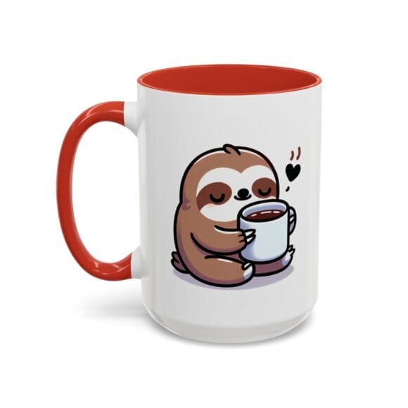 Cute Sloth Drinking Coffee - Coffee and Tea Mug - Image 39