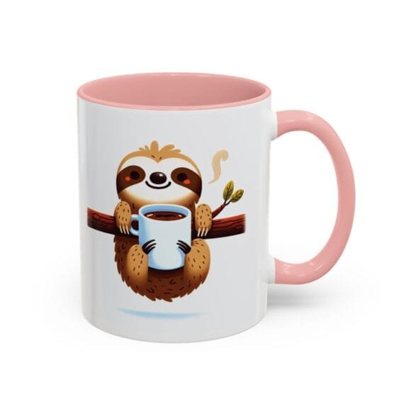 Smiling Sloth Drinking Coffee - Coffee and Tea Mug - Image 6