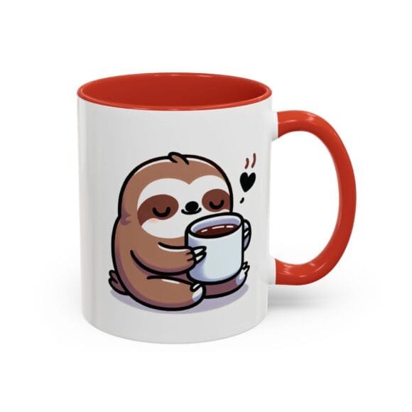 Cute Sloth Drinking Coffee - Coffee and Tea Mug - Image 26