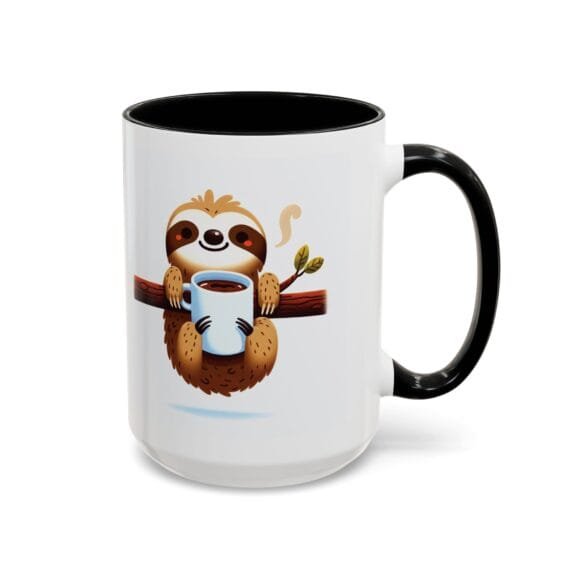 Smiling Sloth Drinking Coffee - Coffee and Tea Mug - Image 30