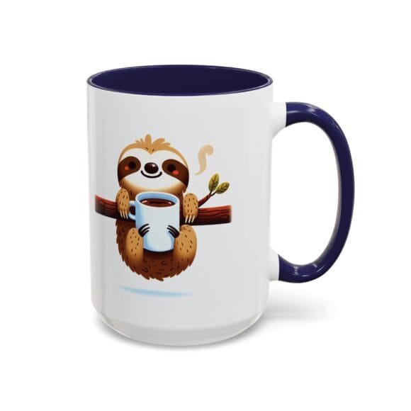 Smiling Sloth Drinking Coffee - Coffee and Tea Mug - Image 34