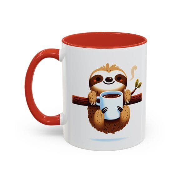 Smiling Sloth Drinking Coffee - Coffee and Tea Mug - Image 27