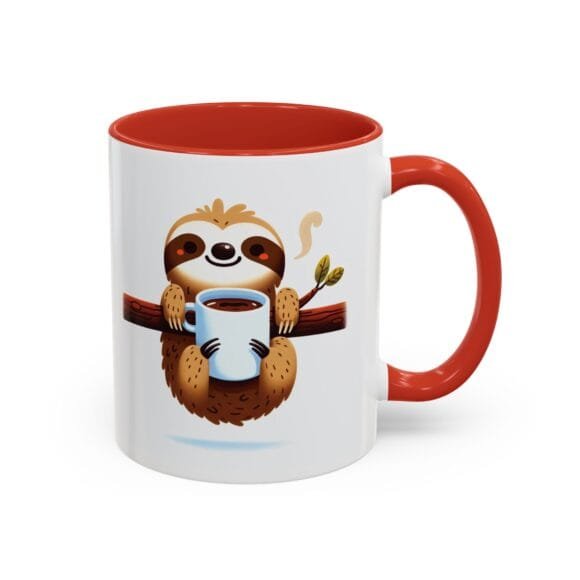 Smiling Sloth Drinking Coffee - Coffee and Tea Mug - Image 26