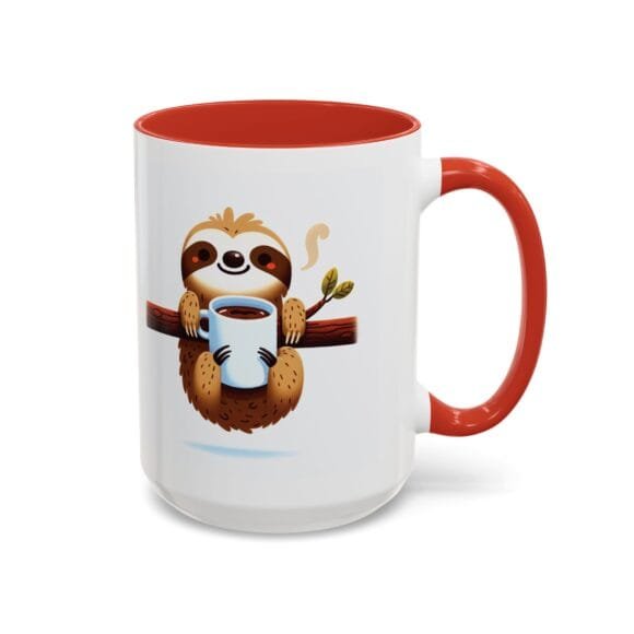 Smiling Sloth Drinking Coffee - Coffee and Tea Mug - Image 38