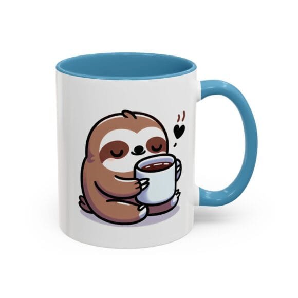 Cute Sloth Drinking Coffee - Coffee and Tea Mug - Image 14