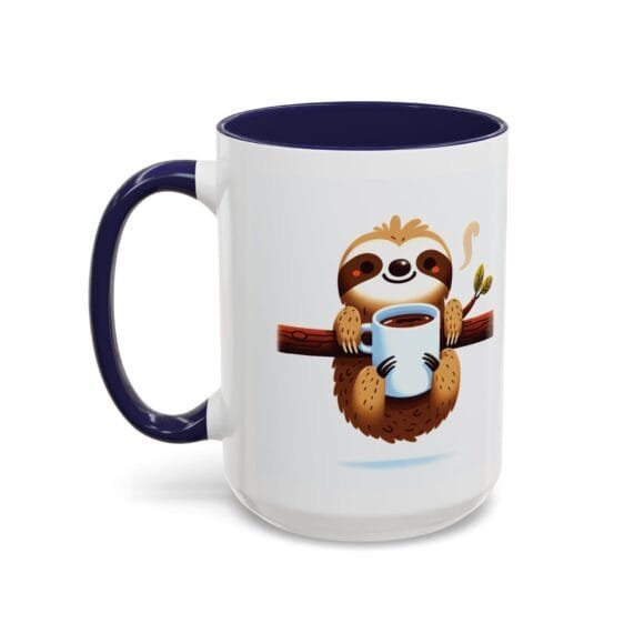 Smiling Sloth Drinking Coffee - Coffee and Tea Mug - Image 35