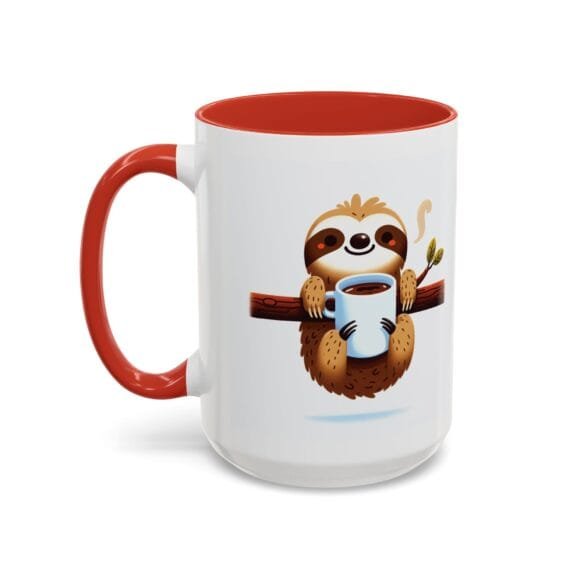 Smiling Sloth Drinking Coffee - Coffee and Tea Mug - Image 39