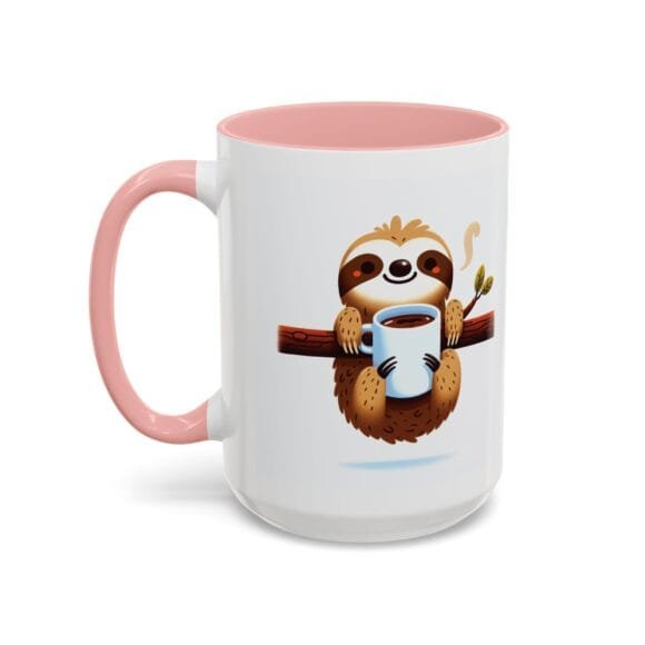 Smiling Sloth Drinking Coffee - Coffee and Tea Mug - Image 11