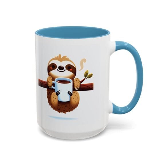 Smiling Sloth Drinking Coffee - Coffee and Tea Mug - Image 18