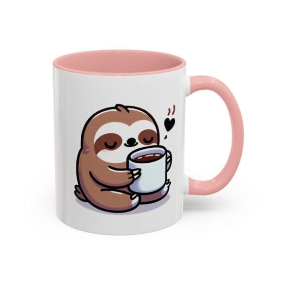 Cute Sloth Drinking Coffee - Coffee and Tea Mug - Image 6