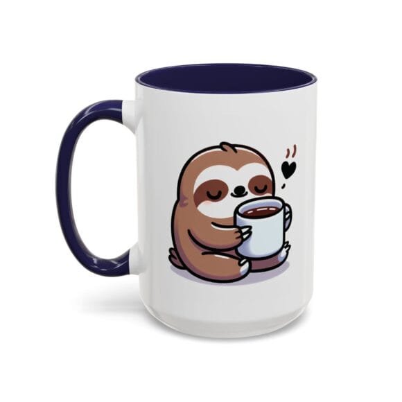 Cute Sloth Drinking Coffee - Coffee and Tea Mug - Image 35